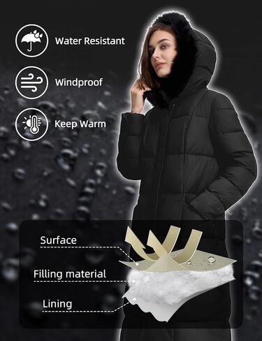 Fengbay Long Puffer Coat Women Down Jacket Parkas Waterproof Warm Long Winter Coats for Women With Hood in Saudi Arabia