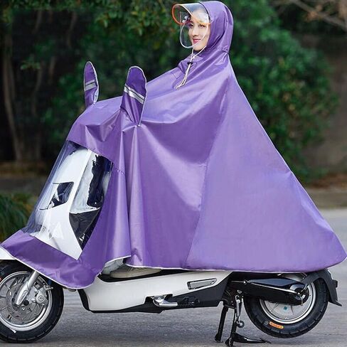 Rain CapesBike Ponch Motorcycle Raincoat Cycling Rain Poncho Scooter Rain Capes for Men WomenOx with Retroreflector Dark Blue 4XL Thicken Accessories Application: permeating. (4XL【Thickened】) in Saudi Arabia