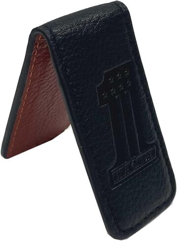 Harley -Davidson Men's #1 Logo Leather Magnetic Money Clip - Solid Black in Kuwait