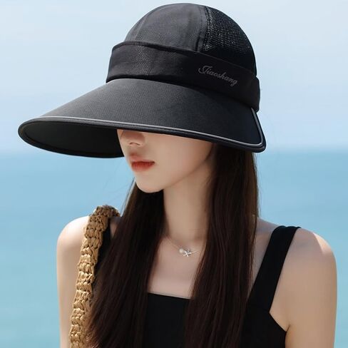 Zip-Off مرنة الظهر Extra Wide Brim Visor UV حماية الشبكة شمس قبعة النساء الجولف in Kuwait