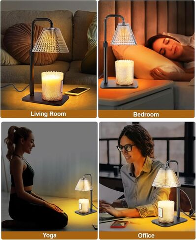 Candle Warmer Lamp with Timer Dimmer - Birthday Gifts for Women Mom House Warming Gift New Home Room Decor, Adjustable Height Wax Melt Warmer Lamp for Scented Jar Candles with 2 Bulbs in Saudi Arabia