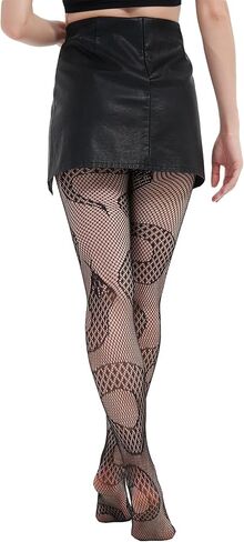Womens Snake Fishnet Tights Hosiery, Girls Ultra Strechy Tights One Size Fits All,Snake Net Tights in Saudi Arabia