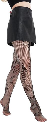 Womens Snake Fishnet Tights Hosiery, Girls Ultra Strechy Tights One Size Fits All,Snake Net Tights in Saudi Arabia