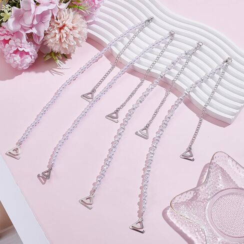 PLIGREAT 2 Pairs Pearl Bra Shoulder Straps, Adjustable Bra Shoulder Chain for Women, 45 cm/18 Inch Detachable Rhinestones Bras Strap for Wedding Dress Prom in Saudi Arabia