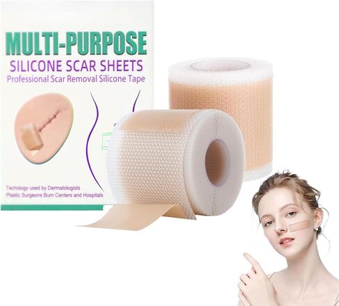 Lejuv Silicone Patches Roll for Face & Neck (1.6" x 120" - 3m) - Reusable & Waterproof Skin Smoothing Tape, Supports Skin Firming, Unisex in Saudi Arabia