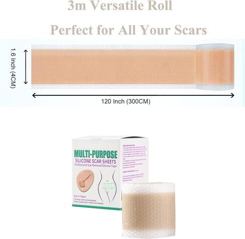 Lejuv Silicone Patches Roll for Face & Neck (1.6" x 120" - 3m) - Reusable & Waterproof Skin Smoothing Tape, Supports Skin Firming, Unisex in Saudi Arabia