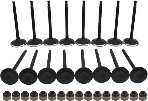 16Pcs Engine Intake Exhaust Valves with Valve Seals Fits for 1998-2004 Nissan Frontier Altima 2.4L Engines, 13201VJ200, 13201-VJ200, 13202-VJ200 in Saudi Arabia