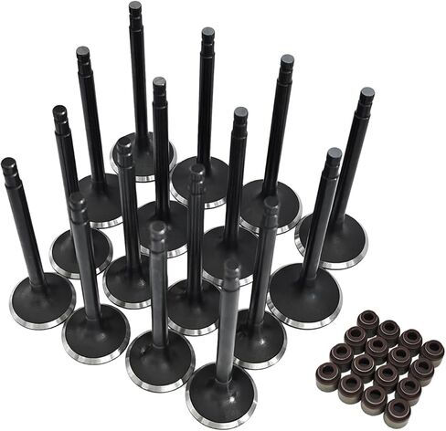 16Pcs Engine Intake Exhaust Valves with Valve Seals Fits for 1998-2004 Nissan Frontier Altima 2.4L Engines, 13201VJ200, 13201-VJ200, 13202-VJ200 in Saudi Arabia
