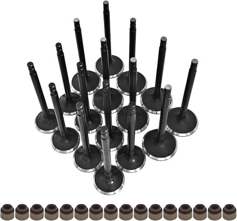 16Pcs Engine Intake Exhaust Valves with Valve Seals Fits for 1998-2004 Nissan Frontier Altima 2.4L Engines, 13201VJ200, 13201-VJ200, 13202-VJ200 in Saudi Arabia