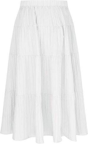 Girls Maxi Skirt Boho غير الرسمي متدرج عالي الخصر خط تنورة طويلة تتدفق الأطفال الصيف الصيف أرجوحة الطول تنانير الرباط in Saudi Arabia