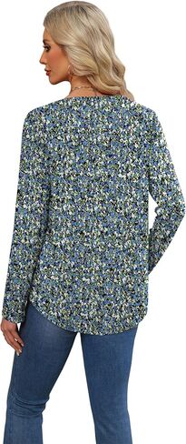 WIHOLL Long Sleeve Shirts for Women Pleated Fall Tops Crewneck Casual Tunic Tops to Wear with Leggings Fashion Clothing in Saudi Arabia