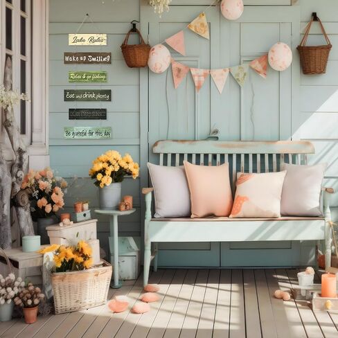 Hotop Lake Rule Wall Signs Lake House Decor Rustic Vintage Wall Art Lake House Gifts Metal Sign Lakeside Hanging Lake Life Decor for Kitchen Farmhouse Home Decoration in Saudi Arabia