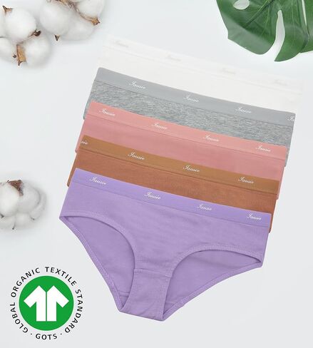 Girls Cotton Underwear 5-Pack | Organic Briefs with Tag-Free Soft Waistband for Teens 10-16 Years (Sizes 10-16) in Kuwait