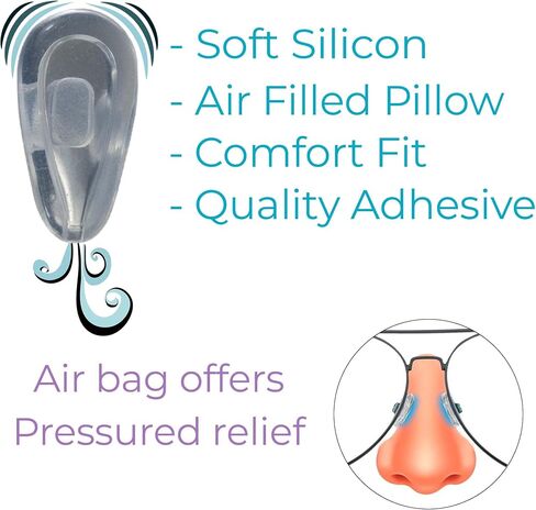 GMS Optical 2.8mm Extra-Thick/13mm Short Length - Slide-in Air Bag Tear Drop Nose Pads, Super Soft Silicone Eyeglass Nose Pads to Keep Glasses from Sliding, for Glasses Nose pad Replacement (5 Pair) in Saudi Arabia
