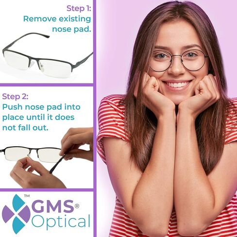 GMS Optical 2.8mm Extra-Thick/13mm Short Length - Slide-in Air Bag Tear Drop Nose Pads, Super Soft Silicone Eyeglass Nose Pads to Keep Glasses from Sliding, for Glasses Nose pad Replacement (5 Pair) in Saudi Arabia