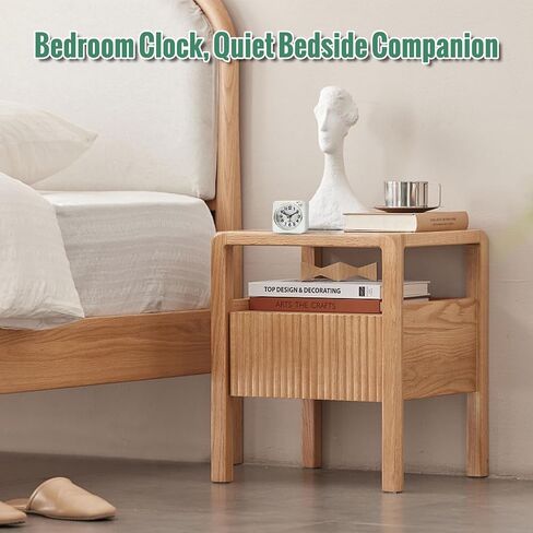 Small Battery Analog Travel Alarm Clock, Retro Clocks for Bedrooms Bedside, Clock for Kids Seniors, Slient with No Ticking, Backlight On Demand, Snooze, Ascending Alarm,Mint in Kuwait