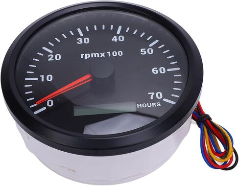 110 ملم مقياس سرعة الدوران البحري قارب RPM Gauge Backlight DC 9-32V 7000 دورة في الدقيقة مع متر ساعة لليخوت RV Truck (DIAL Black Black Bezel CXA009B) in Kuwait