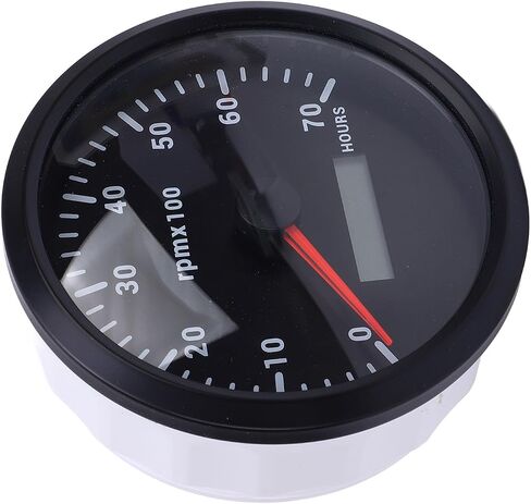 110 ملم مقياس سرعة الدوران البحري قارب RPM Gauge Backlight DC 9-32V 7000 دورة في الدقيقة مع متر ساعة لليخوت RV Truck (DIAL Black Black Bezel CXA009B) in Kuwait