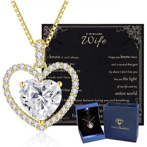 2CT Moissanite Heart Necklace Gifts for Women,S925 Sterling Silver Jewelry for Wife,Anniversary Birthday Present for Wife Women Her,Jewelry Gifts for Girlfriend,Mom,18K Gold/White Gold Filled in Saudi Arabia
