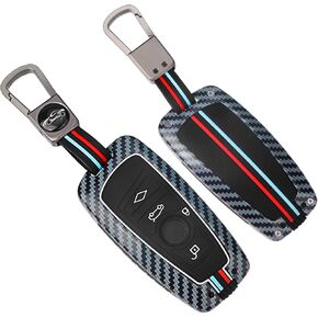 QBUC for BMW Key Fob Cover, Zinc Alloy Heavy Duty Silicon Protector with Keychain Keyless Entry Remote Case Holder Car Key Case for BMW 1 3 4 5 6 7 Series X3 X4 M5 M6 GT3 GT5 (Gunmetal-Carbon Fiber) in Kuwait