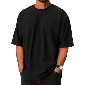YawYews Mens Athletic Oversized Tshirts Lightweight Moisture Wicking Quick Dry Workout Tee with Pocket in Kuwait