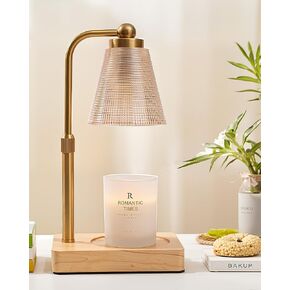 Candle Warmer Lamp - Electric Candle Warmer with Timer, Adjustable Height & Brightness, 2 Replacement Bulbs, 1-Year Warranty - Perfect for Jar Candles, Kitchen, Living Room, Bedroom (Gold) in Saudi Arabia