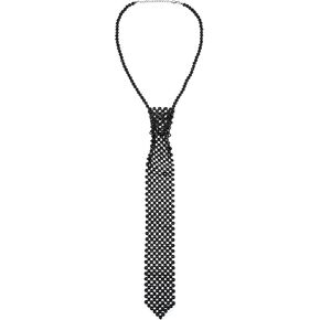 Artificial Pearls Neck Tie Pearl Necktie for Women Long Pearl Necklace Handmade Weaving Shirt Necklace for Women Beaded Tie Necklaces Party Jewelry Accessories in Kuwait