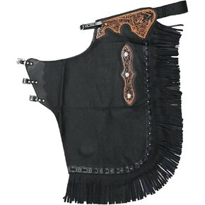 HILASON Adult Pro Rodeo Bronc Bull-Riding Genuine Leather Chinks | Handmade Chaps Western Riding for Adults Hand Tooled in Kuwait