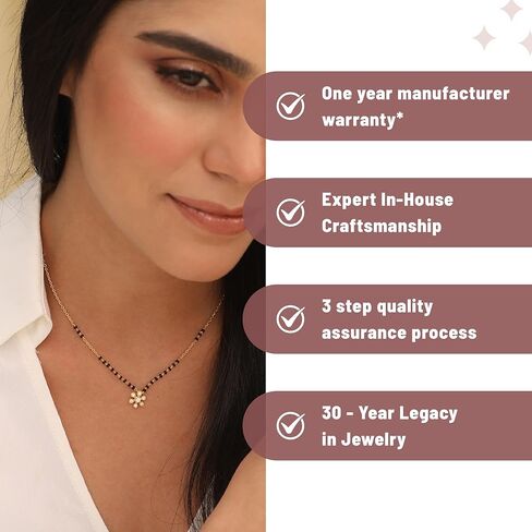 Tarinika Sterling Silver Forever Mangalsutra Chain Necklace with Charm Design(Gold-Plated) - Silver Chain Necklace for Women | Perfect for Casual occasions | Indian jewelry sets for women | 1 Year in Kuwait