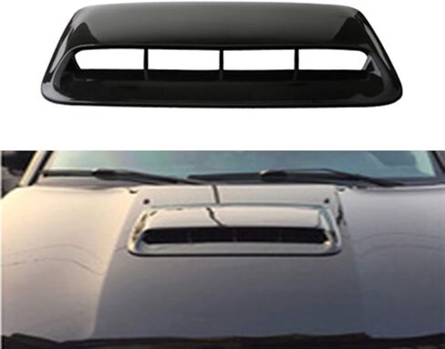 Hood Scoops Black Car Hood Vent, 20in Car Decoration Universal DIY Large ABS Air Scoop Intake Shovel Hood Vent Cover with Tape in Saudi Arabia