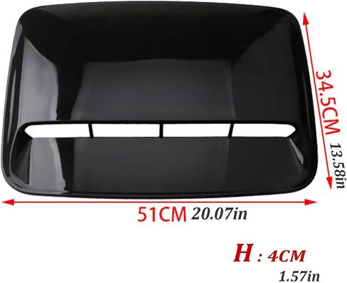 Hood Scoops Black Car Hood Vent, 20in Car Decoration Universal DIY Large ABS Air Scoop Intake Shovel Hood Vent Cover with Tape in Saudi Arabia