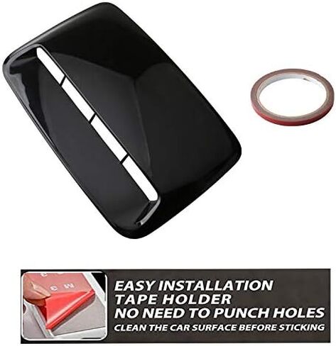 Hood Scoops Black Car Hood Vent, 20in Car Decoration Universal DIY Large ABS Air Scoop Intake Shovel Hood Vent Cover with Tape in Saudi Arabia