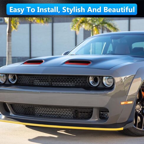 Car Hood Air Vent Hood Scoop Front Side Air Vent Cover Hood Bezels and Accessories Compatible with Dodge Challenger Redeye 2019-2020, Replace 68378080Ab, 68378081Ab, Red in Saudi Arabia