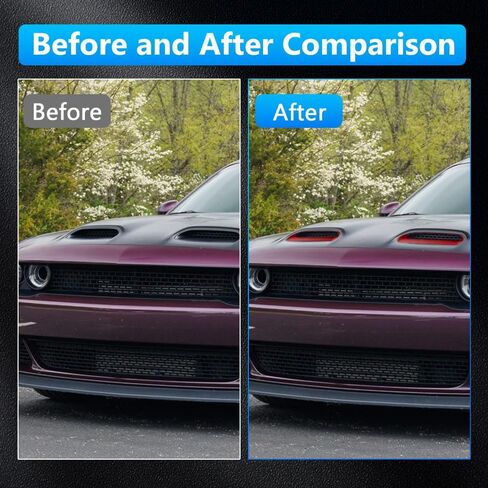 Car Hood Air Vent Hood Scoop Front Side Air Vent Cover Hood Bezels and Accessories Compatible with Dodge Challenger Redeye 2019-2020, Replace 68378080Ab, 68378081Ab, Red in Saudi Arabia