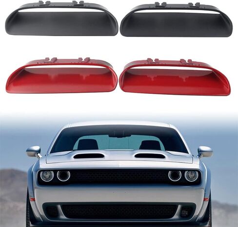 Car Hood Air Vent Hood Scoop Front Side Air Vent Cover Hood Bezels and Accessories Compatible with Dodge Challenger Redeye 2019-2020, Replace 68378080Ab, 68378081Ab, Red in Saudi Arabia