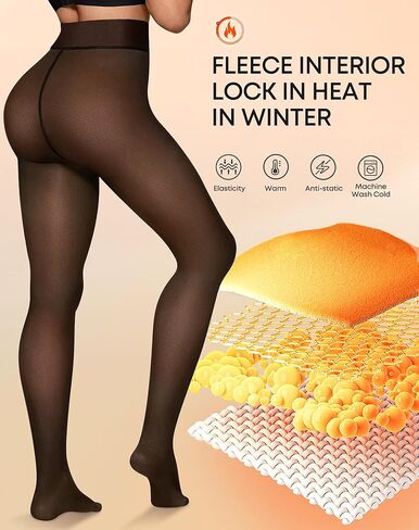 طارق Jtanib مبطنة لباس ضيق نساء 2 حزمة ، وجبات جوارب طويلة دافئة شفافة شتاء شتاء سميكة الجوارب الحرارية in Kuwait