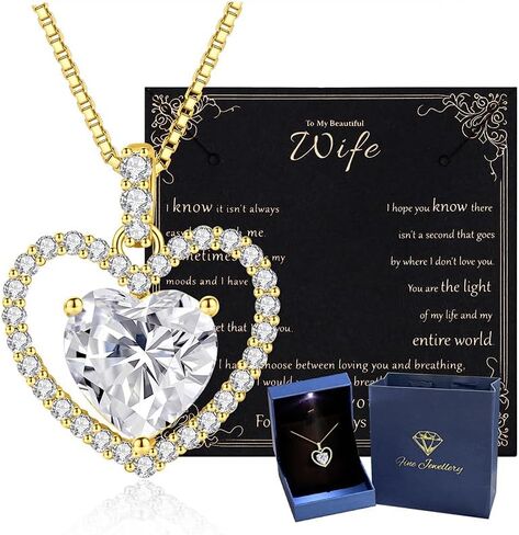 2CT Moissanite Heart Necklace Gifts for Women,S925 Sterling Silver Jewelry for Wife,Anniversary Birthday Present for Wife Women Her,Jewelry Gifts for Girlfriend,Mom,18K Gold/White Gold Filled in Saudi Arabia