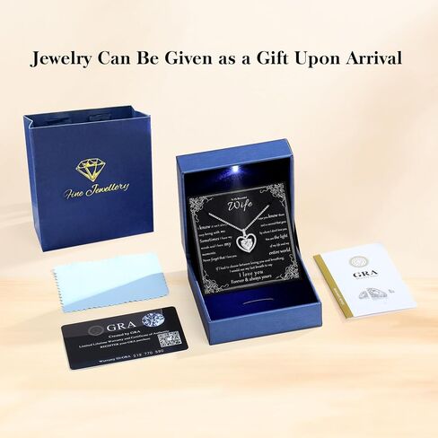 2CT Moissanite Heart Necklace Gifts for Women ، S925 Sterling Silver Jewelry for Wife ، عيد ميلاد الذكرى السنوية للزوجة لها ، هدايا المجوهرات لصديقتها ، أمي ، الذهب الذهب/الذهب الأبيض 18 ك. in Kuwait