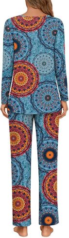Anymeet Womens Pajama Set Long Sleeve 2 Piece Winter Ladies Sleepwear Soft PJs Comfy Lounge Sets with Pockets in Saudi Arabia