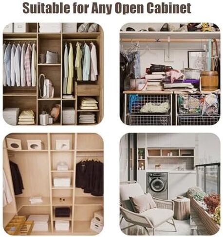 Beige Pleated Folding Cupboard Curtain for Shelves & Bookcases, Dustproof Sliding Track Curtains for Cabinets & Wardrobes, Easy Install Under Sink Curtains (W 80cm x H 50cm) in Saudi Arabia