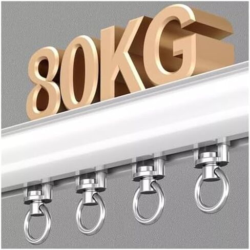 Heavy Duty 15ft White Curtain Track System - Ceiling & Wall Mount, Perfect for Room Dividers & Bay Windows, Includes Curtain Rods & Fittings for Home Decor, Easy Installation in Saudi Arabia