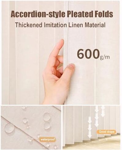 Beige Cabinet Curtains for Shelves, Dust-Proof Closet Curtain with Sliding Rail, Privacy Curtain for Kitchen, Wardrobe, Pantry & Laundry Room (80cm Track x H 120cm) in Saudi Arabia