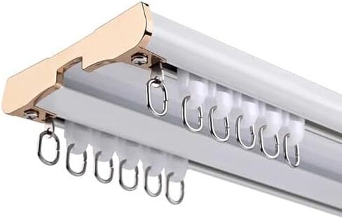 Heavy-Duty Ceiling Mount Curtain Track System - Double Row Rails for Room Dividers & Privacy Solutions in Open Spaces, Gray, 4.5m (14.8ft) - Durable & Versatile in Saudi Arabia