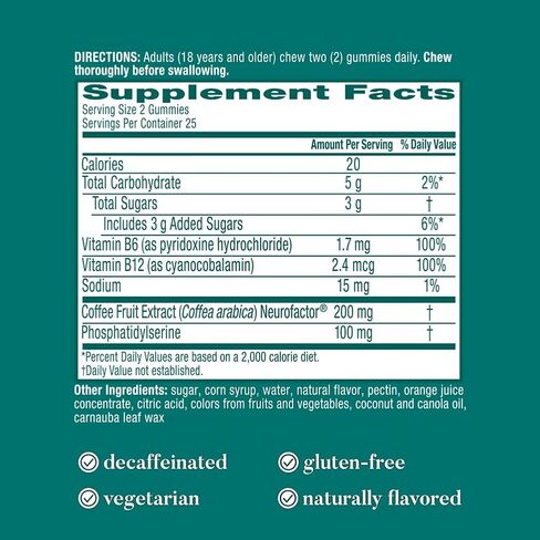 مكمل دعم الدماغ منشط الذهن من نيوريفا - بالإضافة إلى صمغ الفراولة فوسفاتيديل سيرين، B6، B12، يدعم دقة التعلم والتركيز على التركيز والذاكرة 50 قطعة (عبوة من 3) in Kuwait