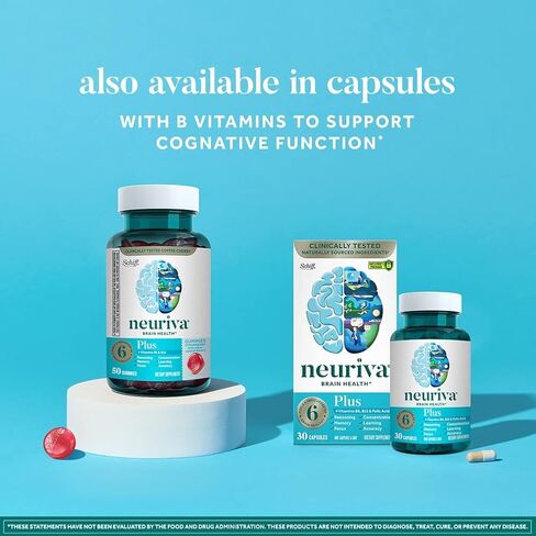 مكمل دعم الدماغ منشط الذهن من نيوريفا - بالإضافة إلى صمغ الفراولة فوسفاتيديل سيرين، B6، B12، يدعم دقة التعلم والتركيز على التركيز والذاكرة 50 قطعة (عبوة من 3) in Kuwait
