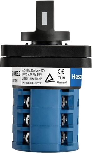 Universal Rotary Cam Selector Changeover Switch SZW26-20/D202.2 660V 20A ON-OFF-ON 3 Position 2 Phase 8 Terminals CE in Saudi Arabia