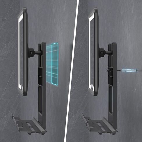 مرآة دش بدون ضباب LED للحلاقة - ضباب ساخن خالية ، 3 أضواء قابلة للذات ، 360 درجة قابلة للتعديل ، قابلة للشحن - مع صينية تخزين ، وحواد حلاقة وحلاقة ، وهدايا للرجال in Saudi Arabia