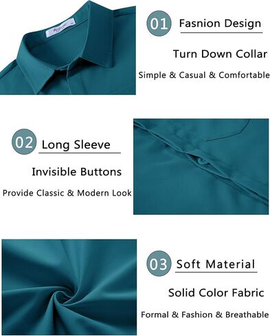 Arshiner Boys Long Sleeve Dress Dress Button Told Button Down Down School School Detory Monitor Derts مع جيب لمدة 5-12 سنوات in Saudi Arabia