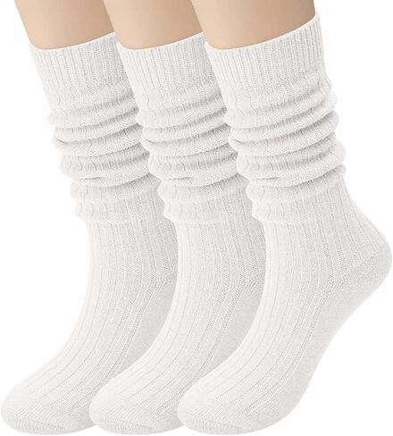 Loritta Wool Socks for Women Winter Warm Long Scrunch Sock Cable Knit Knee High Boot Slouchy Socks in Kuwait