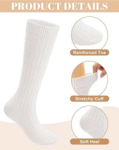 Loritta Wool Socks for Women Winter Warm Long Scrunch Sock Cable Knit Knee High Boot Slouchy Socks in Kuwait